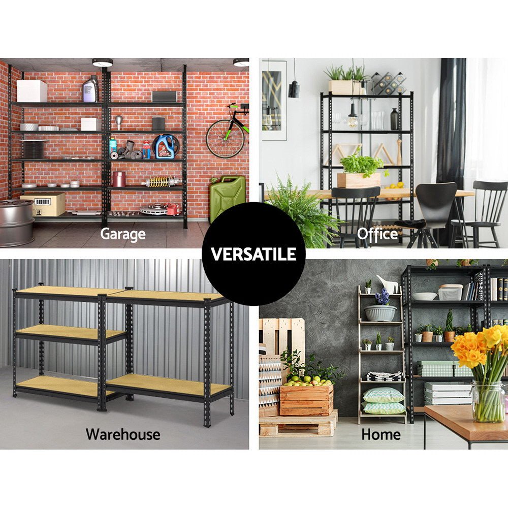 1.8M 5-Shelves Steel Warehouse Shelving Racking Garage Storage Rack Grey - Newstart Furniture