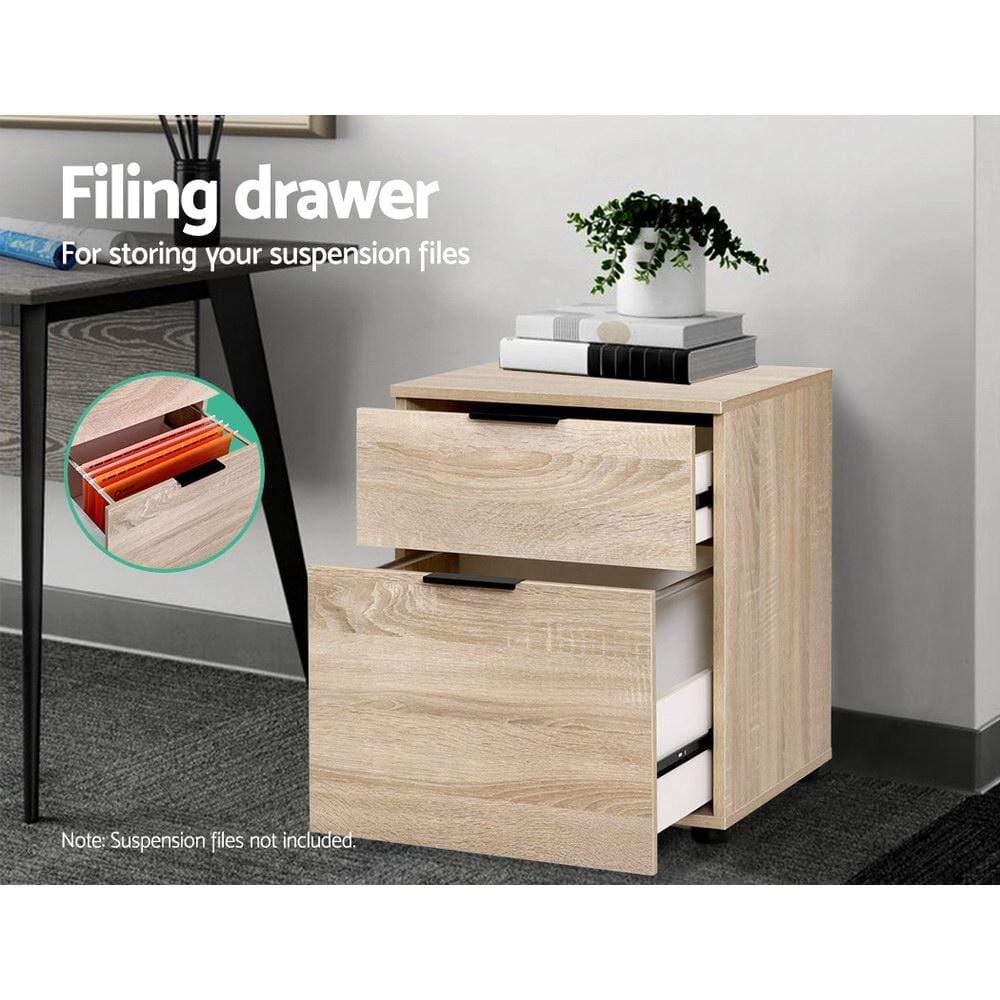 2-Drawer Wood Filing Cabinet - Newstart Furniture