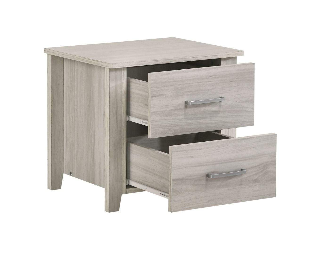 2 Drawers Bedside Table In White Oak - Newstart Furniture