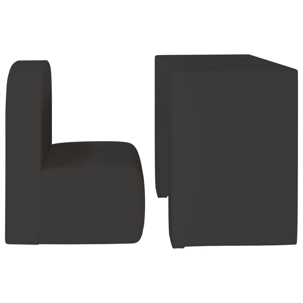 2-in-1 Children Sofa Black Faux Leather - Newstart Furniture