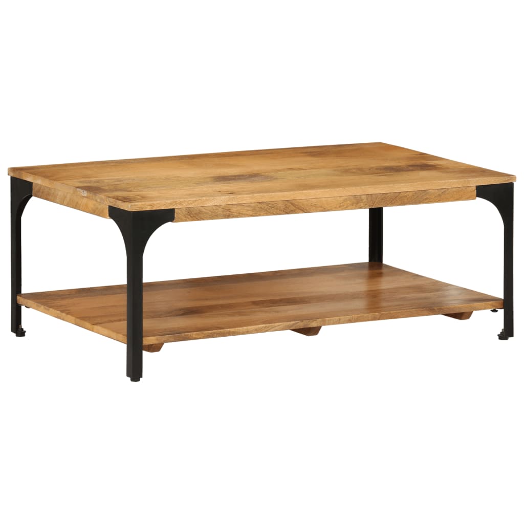 2-Layer Coffee Table 100x55x38 cm Solid Wood Mango and Steel - Newstart Furniture