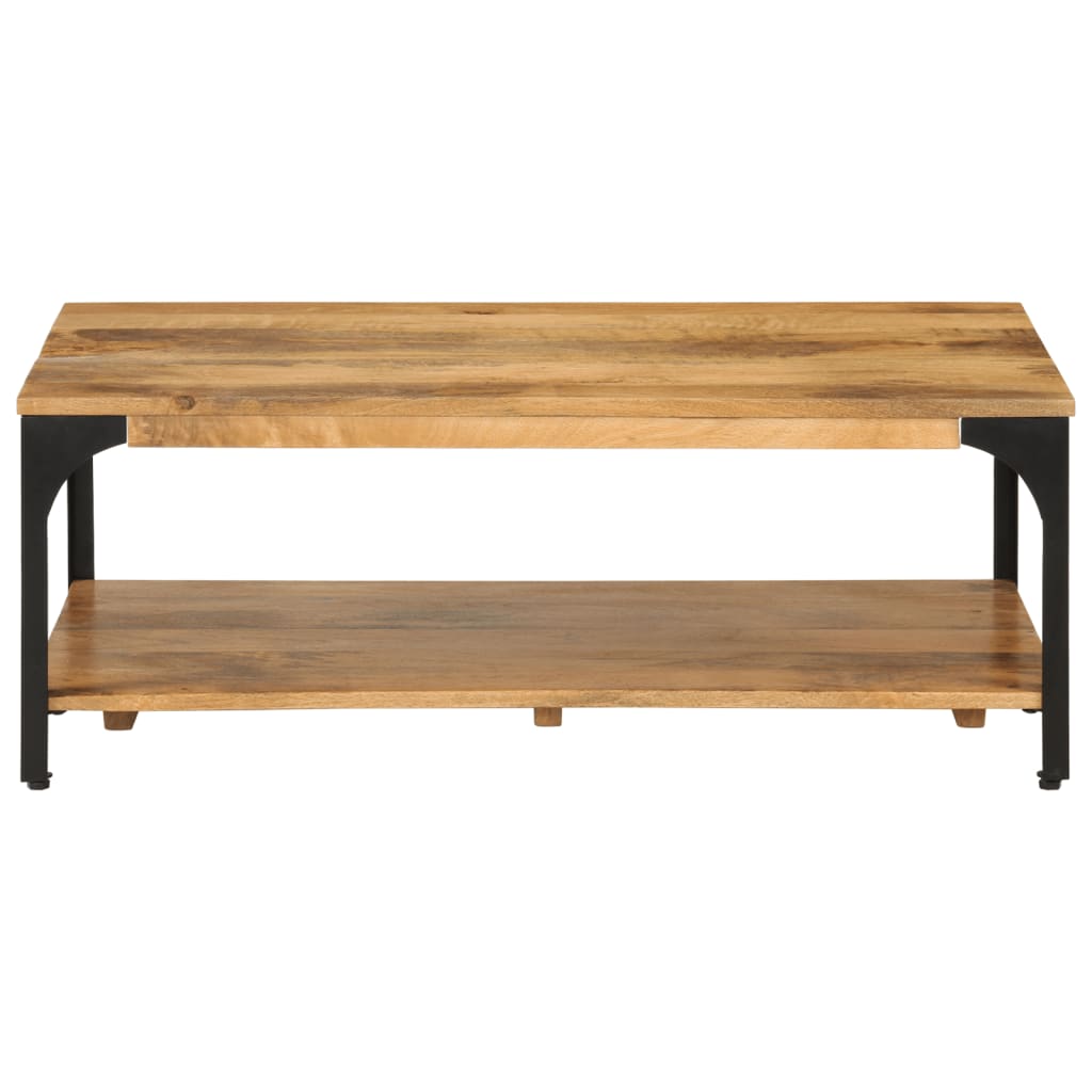 2-Layer Coffee Table 100x55x38 cm Solid Wood Mango and Steel - Newstart Furniture