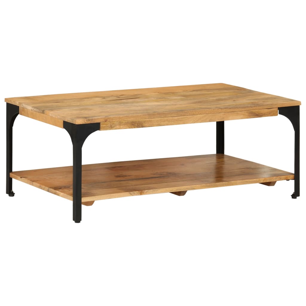 2-Layer Coffee Table 100x55x38 cm Solid Wood Mango and Steel - Newstart Furniture