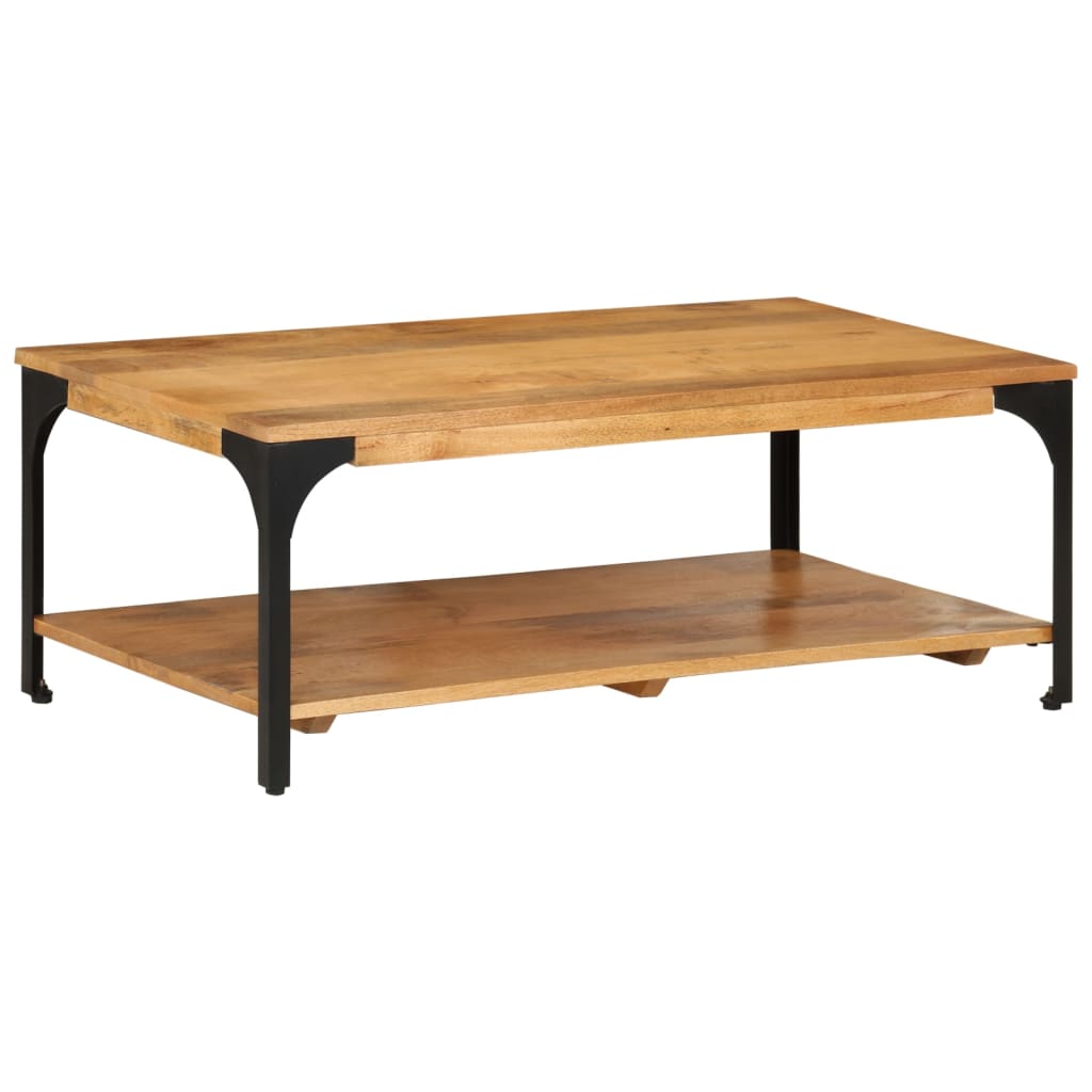 2-Layer Coffee Table 100x55x38 cm Solid Wood Mango and Steel - Newstart Furniture