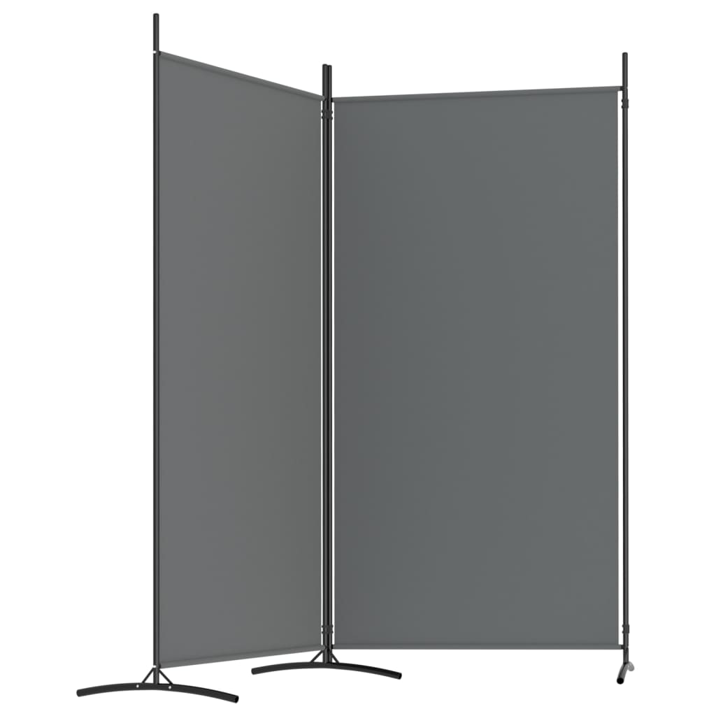 2-Panel Room Divider Anthracite 175x180 cm Fabric - Newstart Furniture