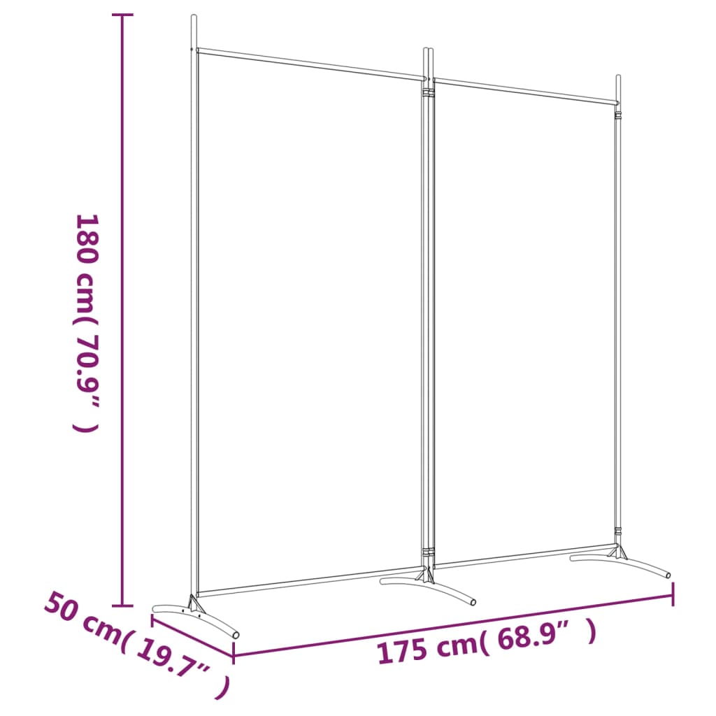 2-Panel Room Divider Anthracite 175x180 cm Fabric - Newstart Furniture