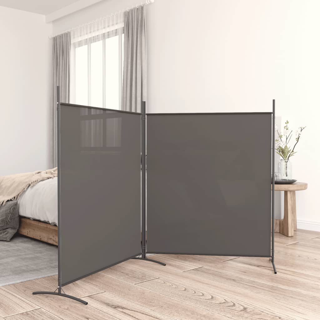 2-Panel Room Divider Anthracite 348x180 cm Fabric - Newstart Furniture