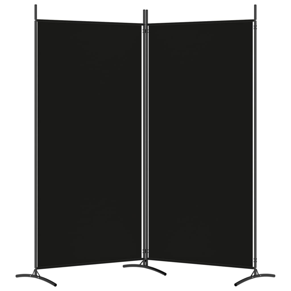 2-Panel Room Divider Black 175x180 cm Fabric - Newstart Furniture