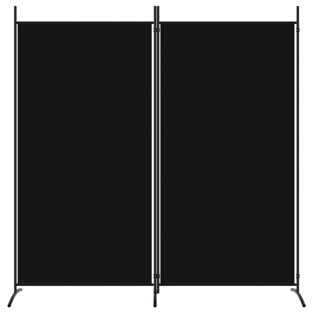 2-Panel Room Divider Black 175x180 cm Fabric - Newstart Furniture