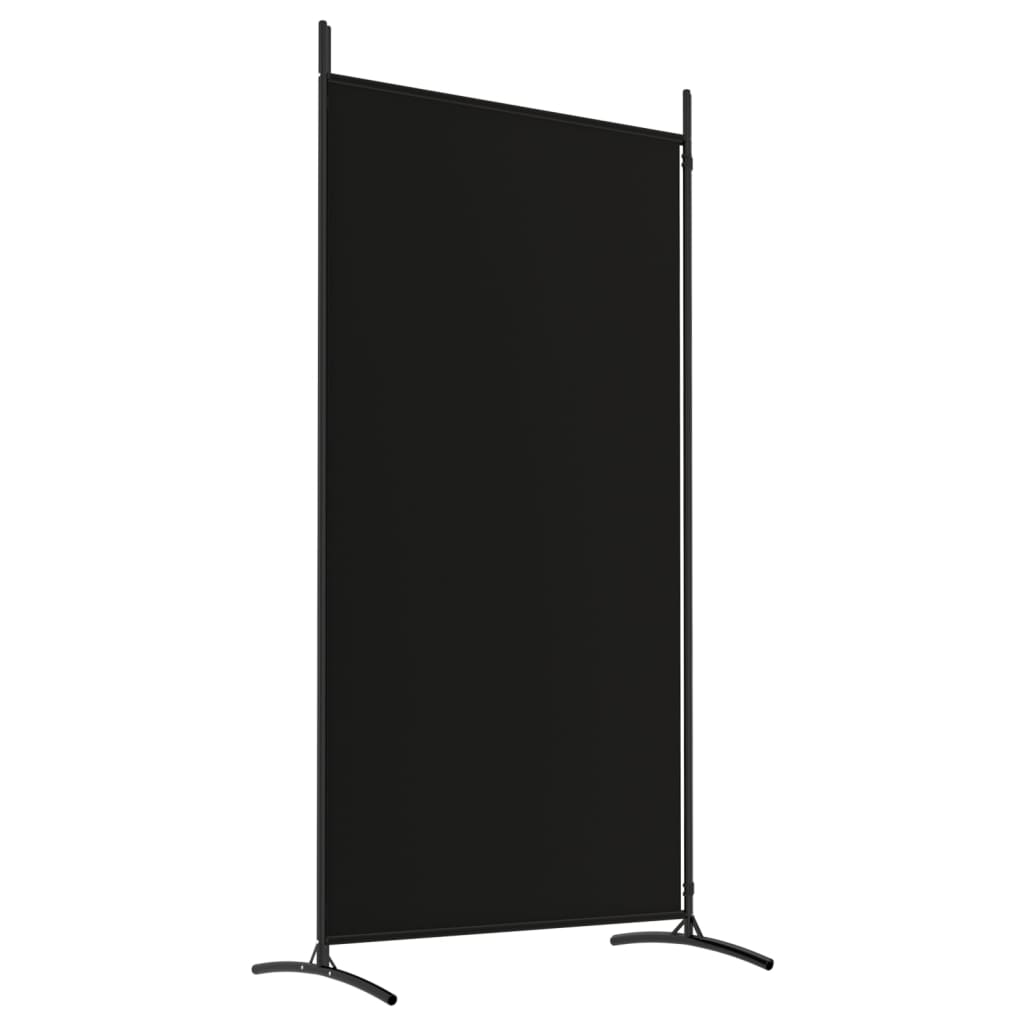 2-Panel Room Divider Black 175x180 cm Fabric - Newstart Furniture