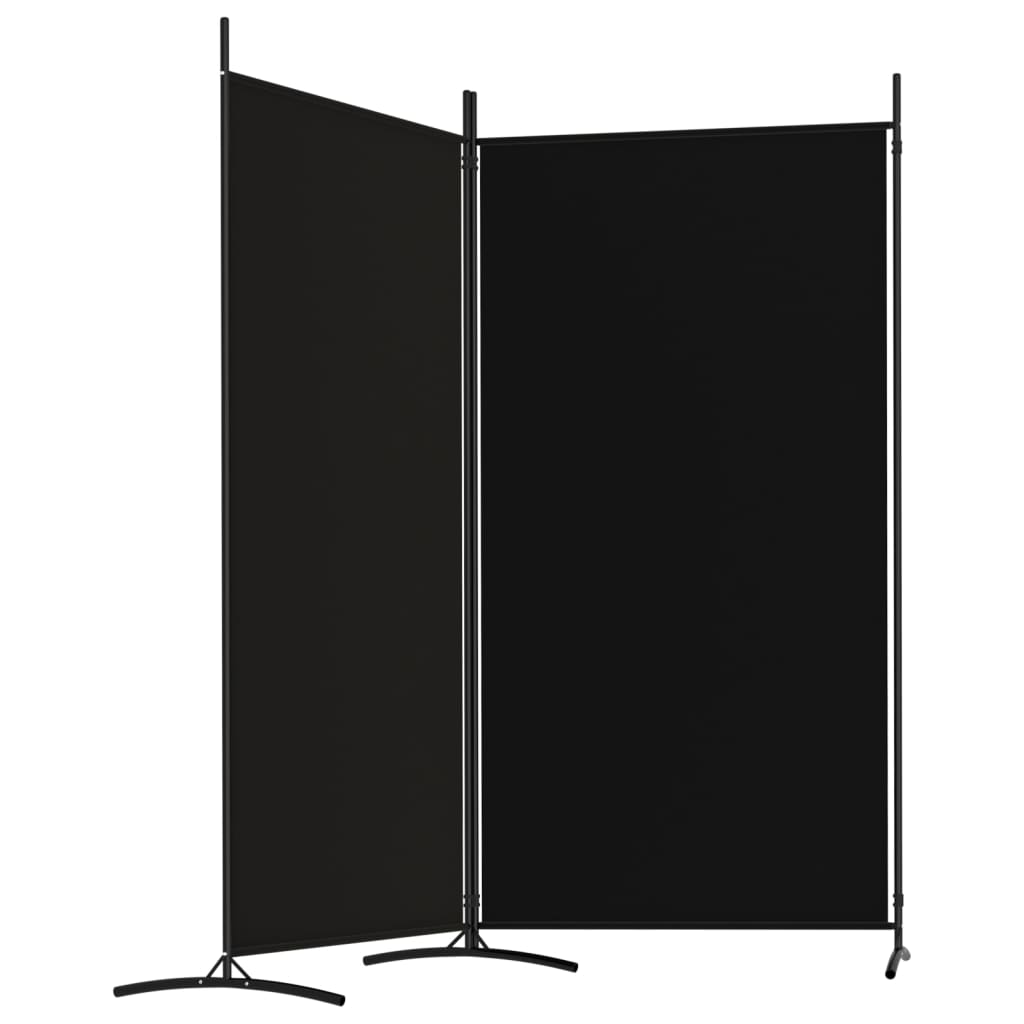 2-Panel Room Divider Black 175x180 cm Fabric - Newstart Furniture