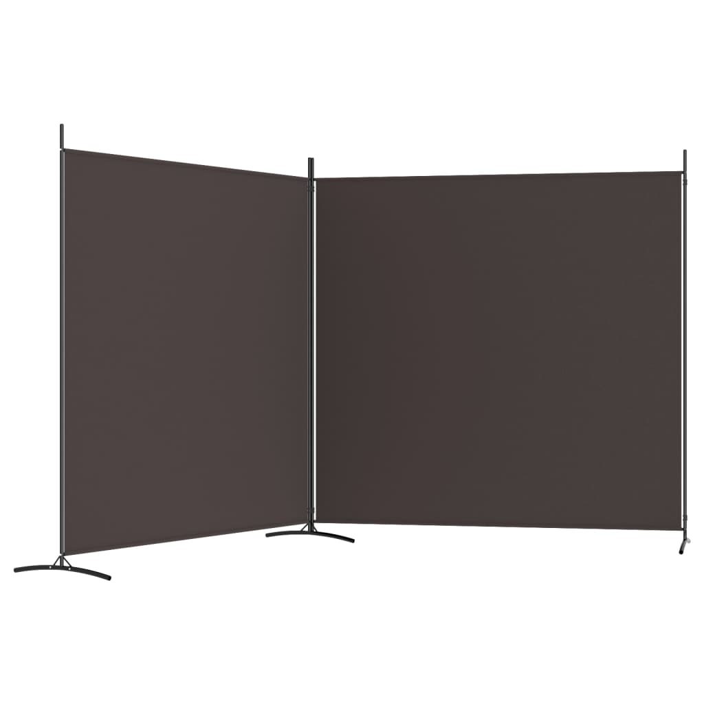 2-Panel Room Divider Brown 348x180 cm Fabric - Newstart Furniture