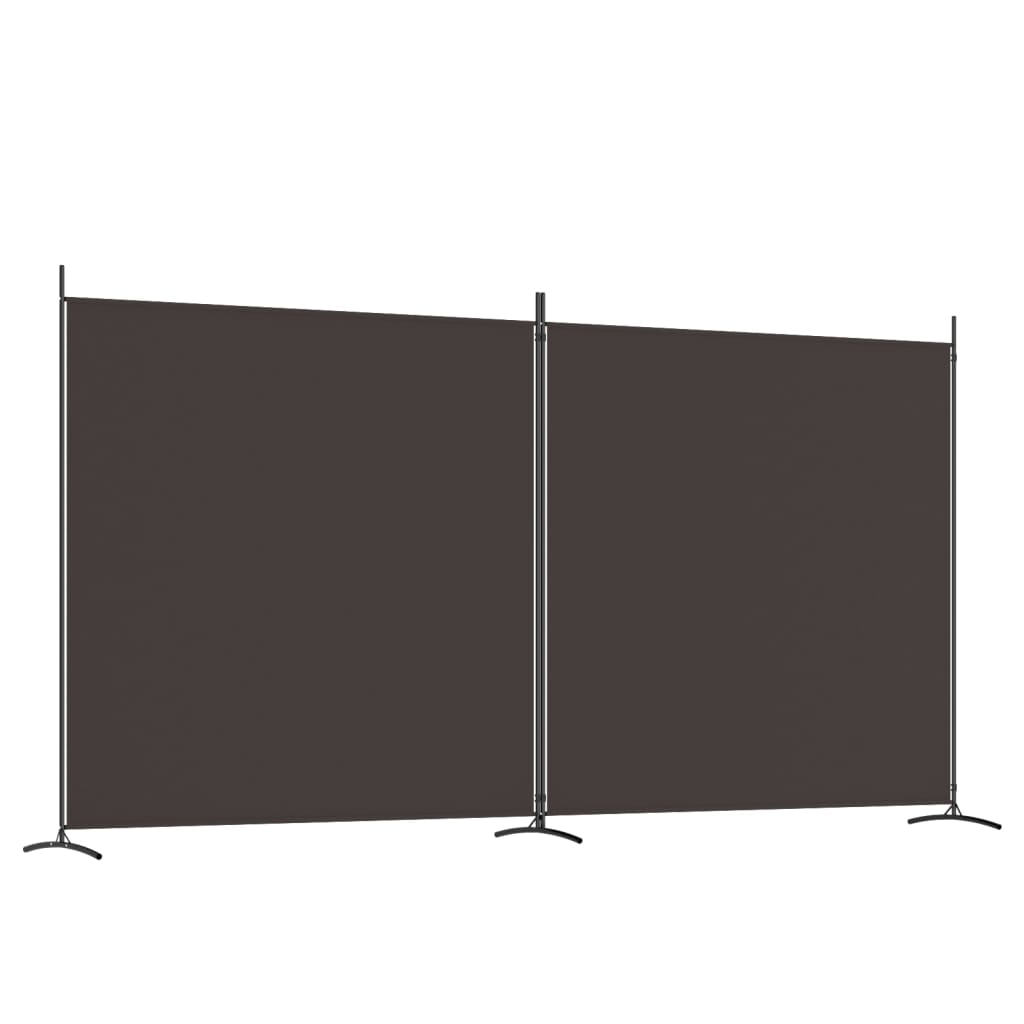 2-Panel Room Divider Brown 348x180 cm Fabric - Newstart Furniture