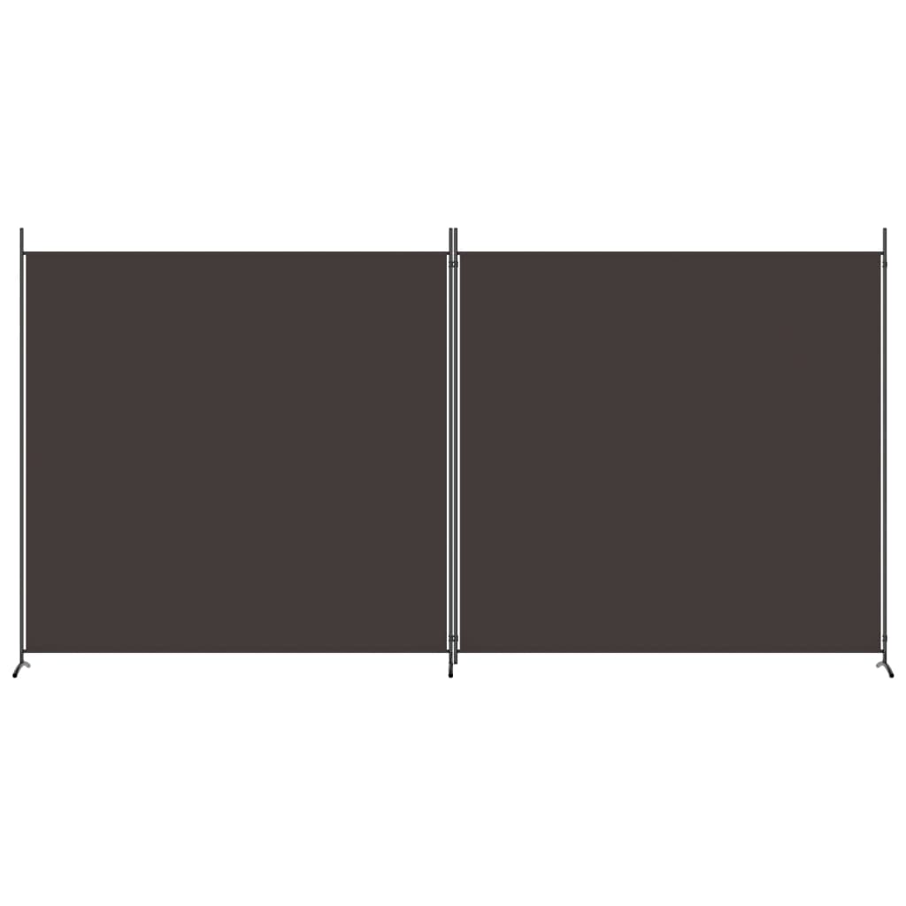 2-Panel Room Divider Brown 348x180 cm Fabric - Newstart Furniture