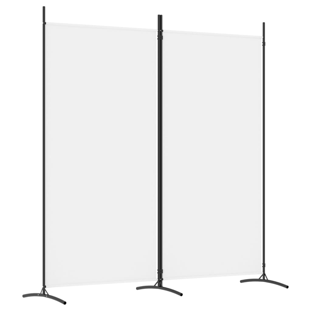 2-Panel Room Divider White 175x180 cm Fabric - Newstart Furniture