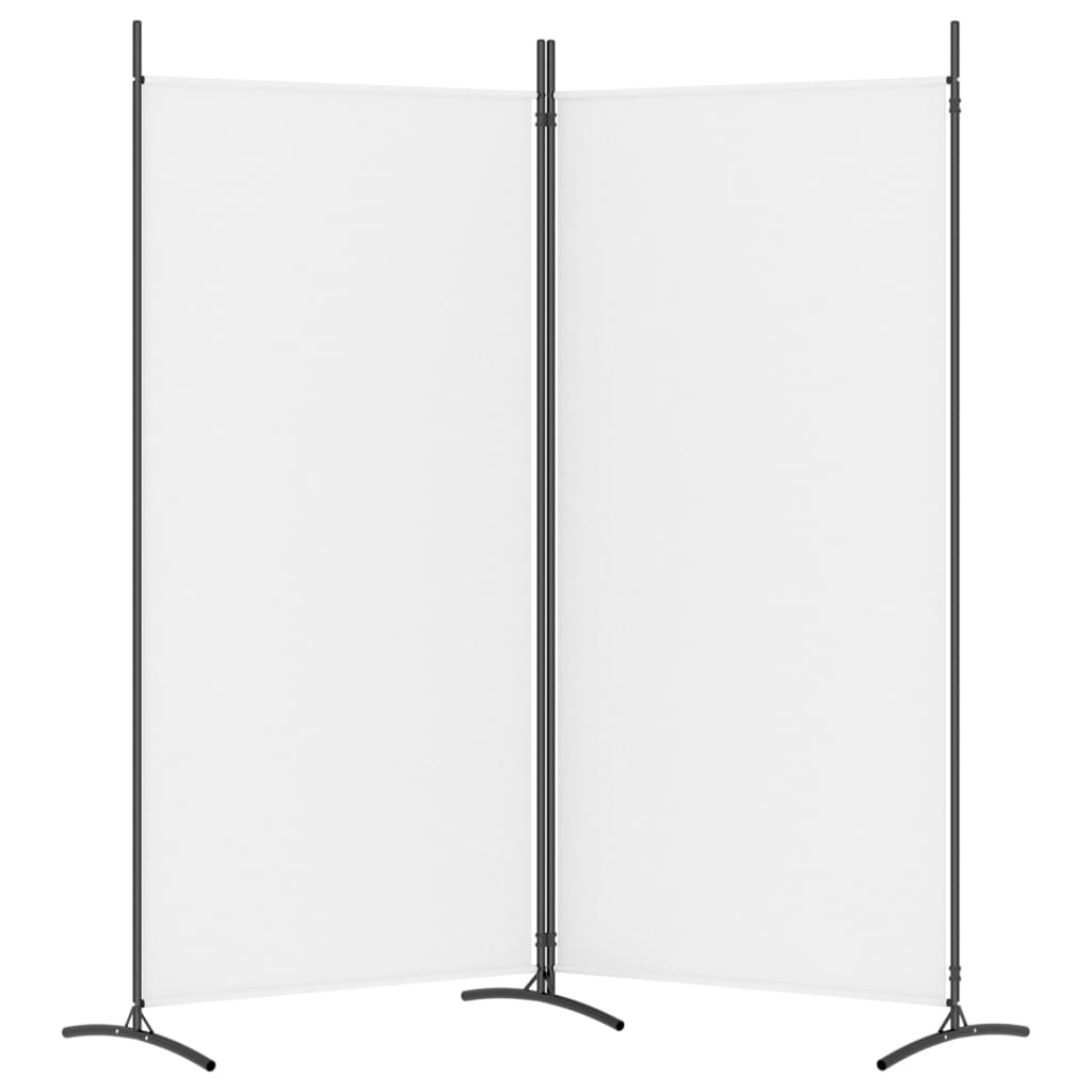 2-Panel Room Divider White 175x180 cm Fabric - Newstart Furniture