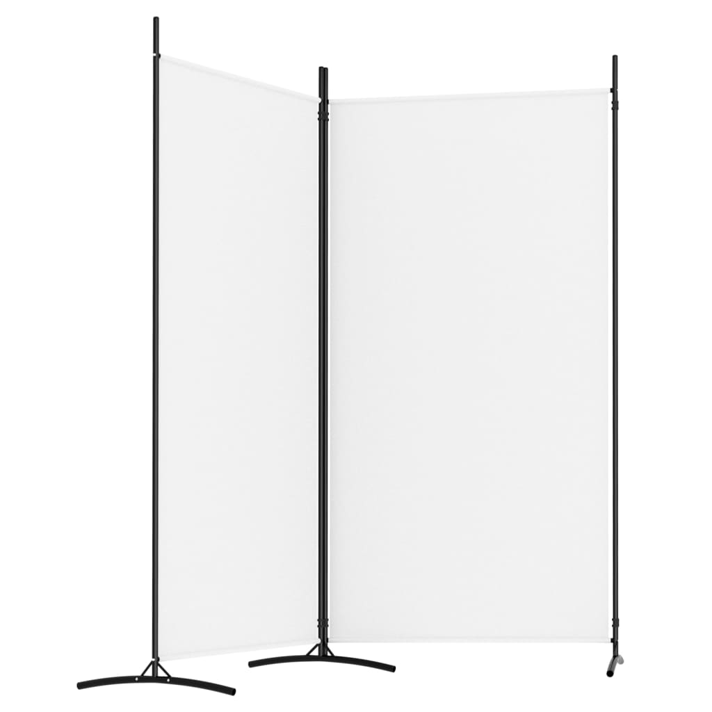 2-Panel Room Divider White 175x180 cm Fabric - Newstart Furniture