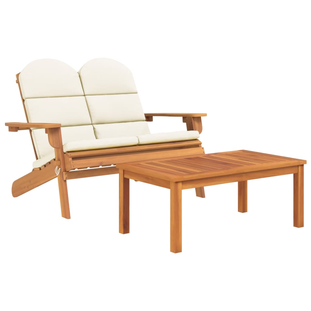 2 Piece Adirondack Garden Lounge Set Solid Wood Acacia - Newstart Furniture