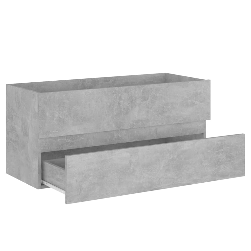 2 Piece Bathroom Furniture Set Concrete Grey Engineered Wood - Newstart Furniture