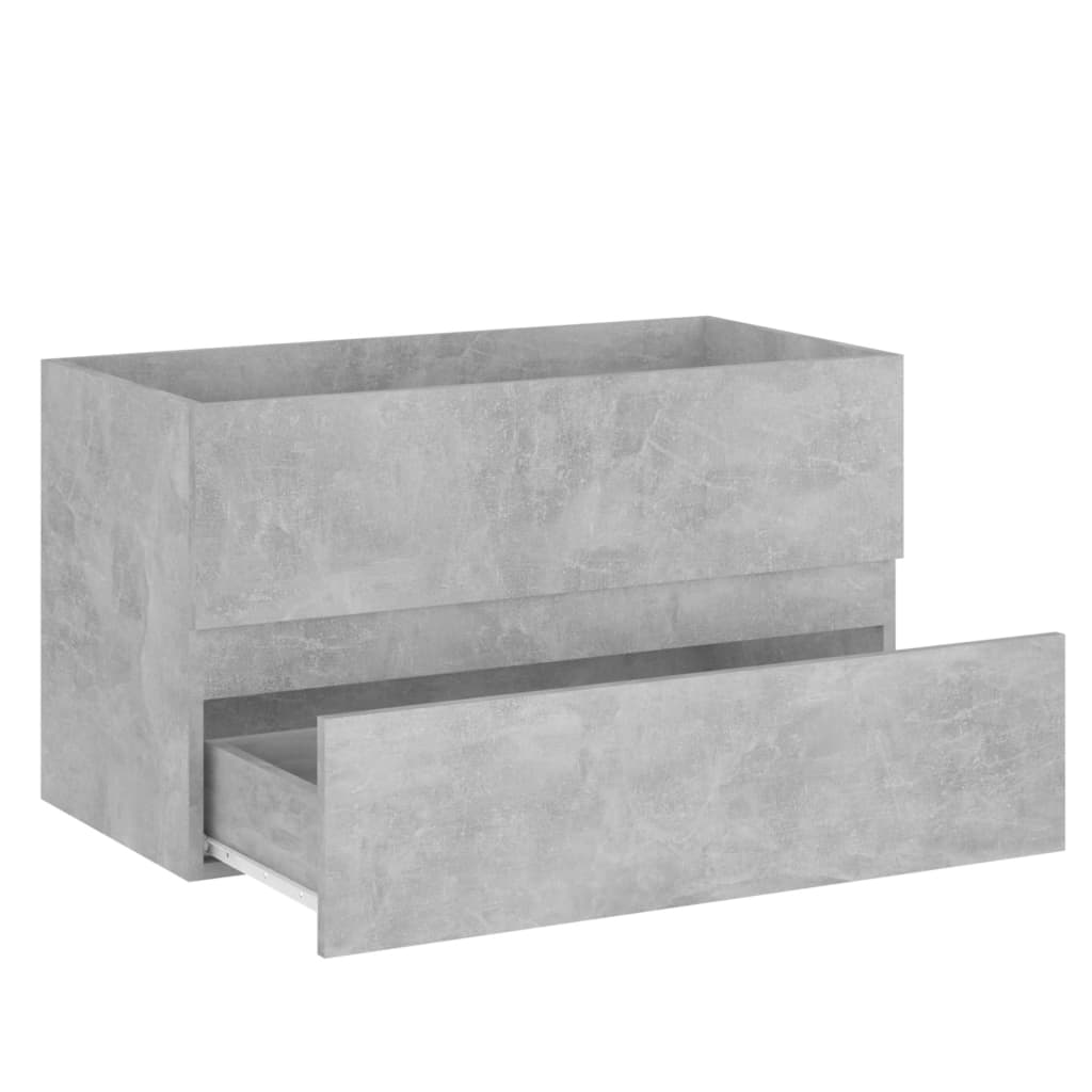 2 Piece Bathroom Furniture Set Concrete Grey Engineered Wood - Newstart Furniture