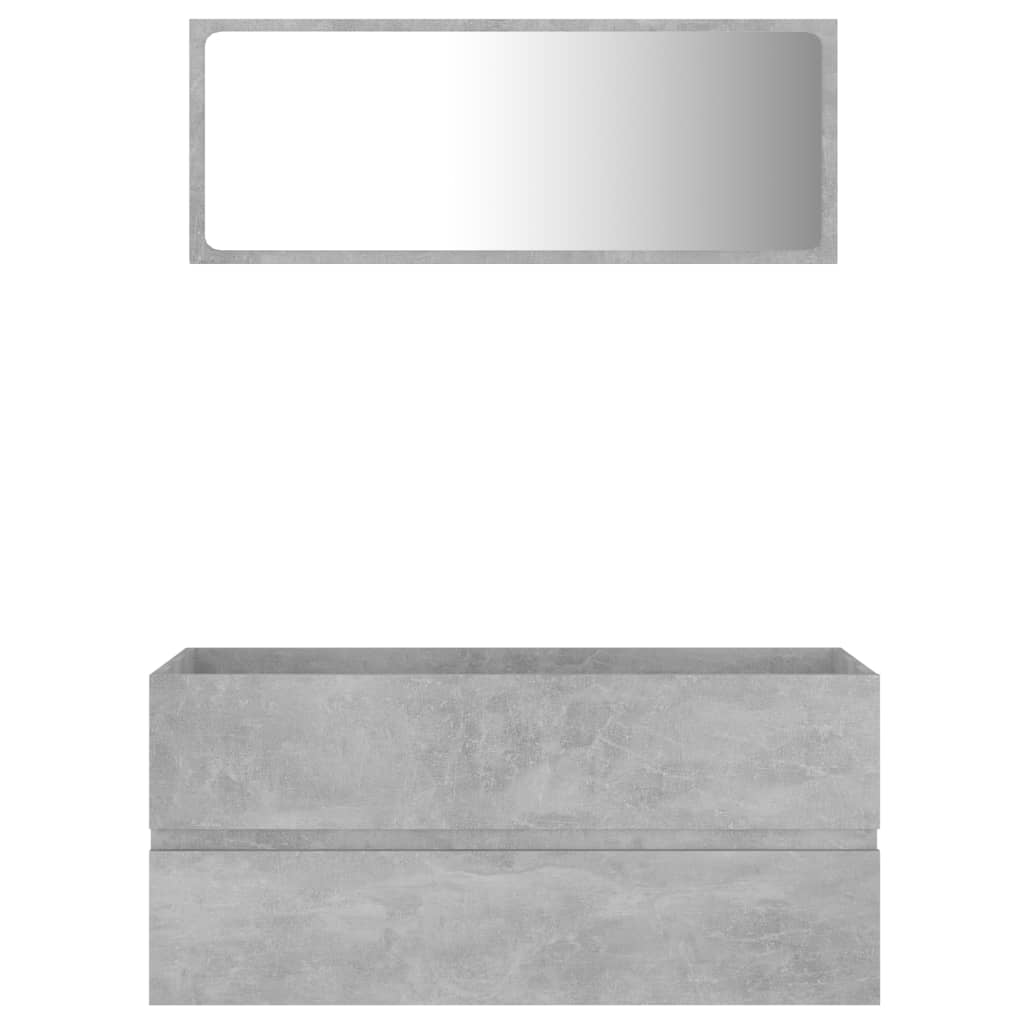 2 Piece Bathroom Furniture Set Concrete Grey Engineered Wood - Newstart Furniture