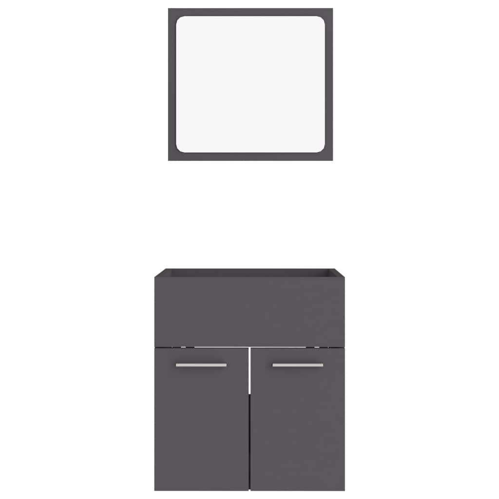 2 Piece Bathroom Furniture Set Grey Chipboard - Newstart Furniture