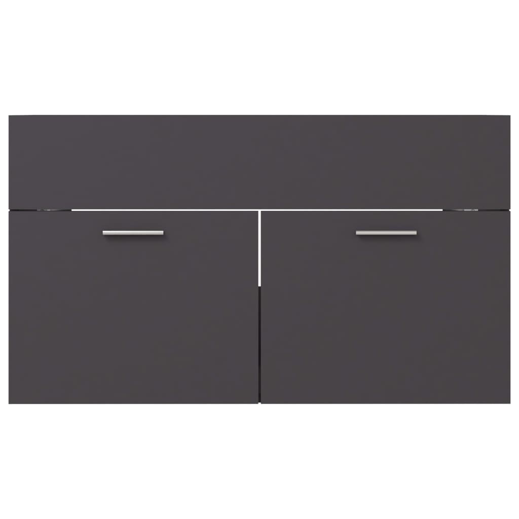 2 Piece Bathroom Furniture Set Grey Engineered Wood - Newstart Furniture