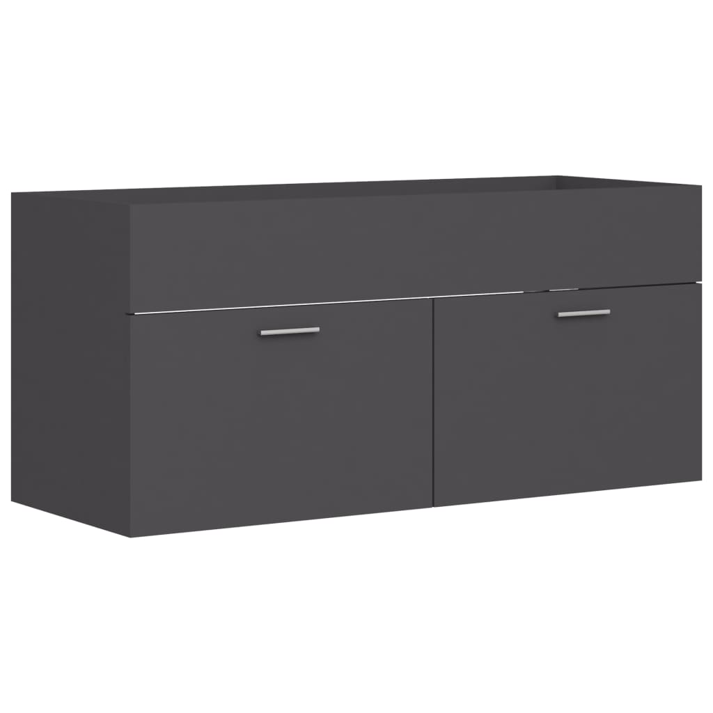 2 Piece Bathroom Furniture Set Grey Engineered Wood - Newstart Furniture