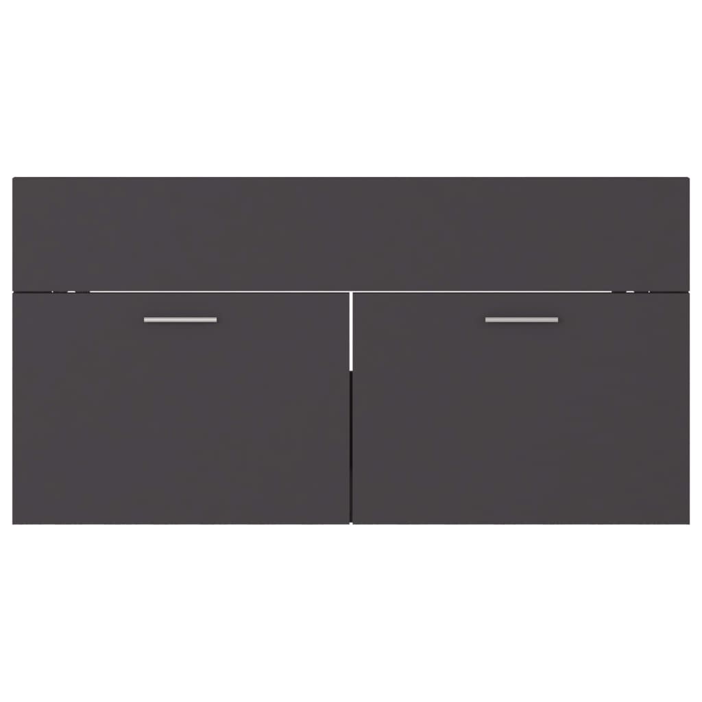 2 Piece Bathroom Furniture Set Grey Engineered Wood - Newstart Furniture