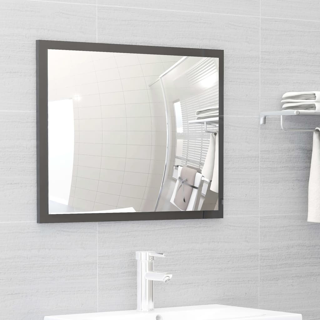 2 Piece Bathroom Furniture Set High Gloss Grey Engineered Wood - Newstart Furniture