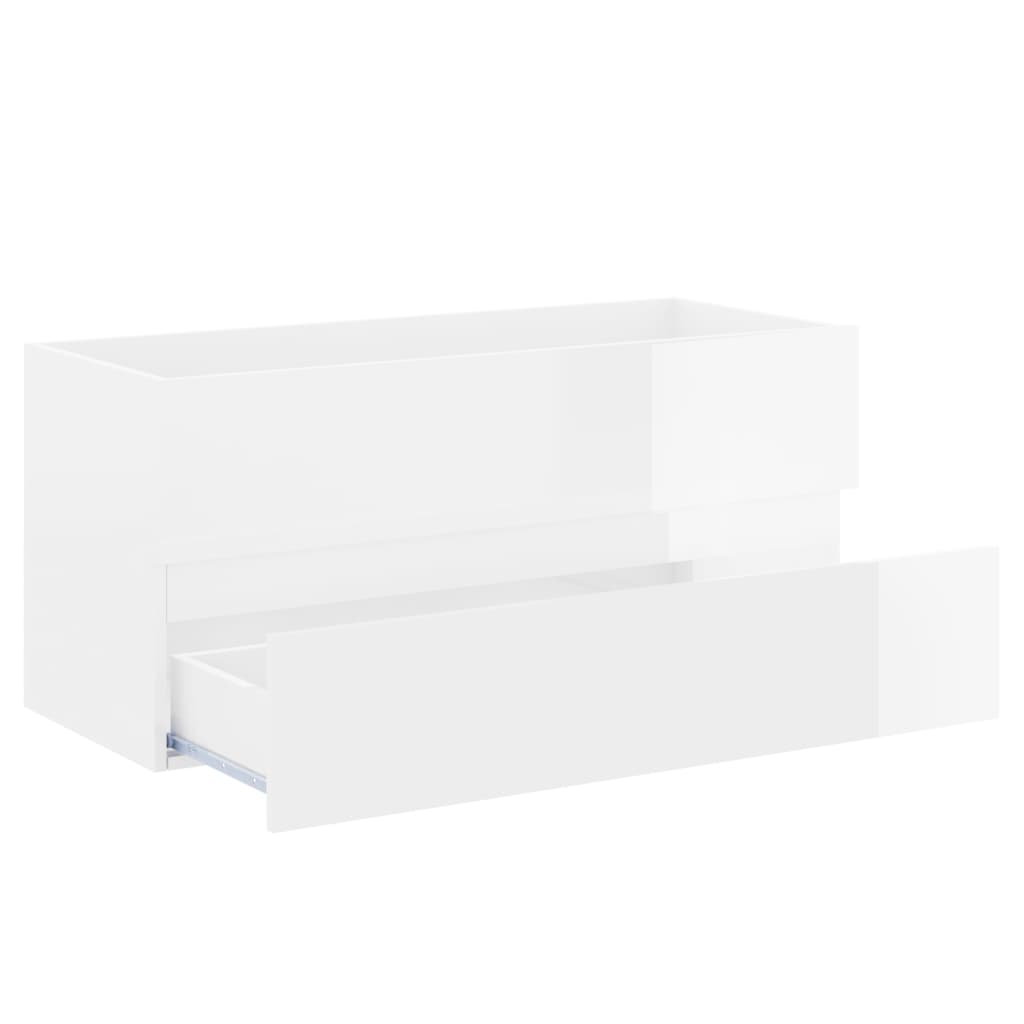 2 Piece Bathroom Furniture Set High Gloss White Engineered Wood - Newstart Furniture