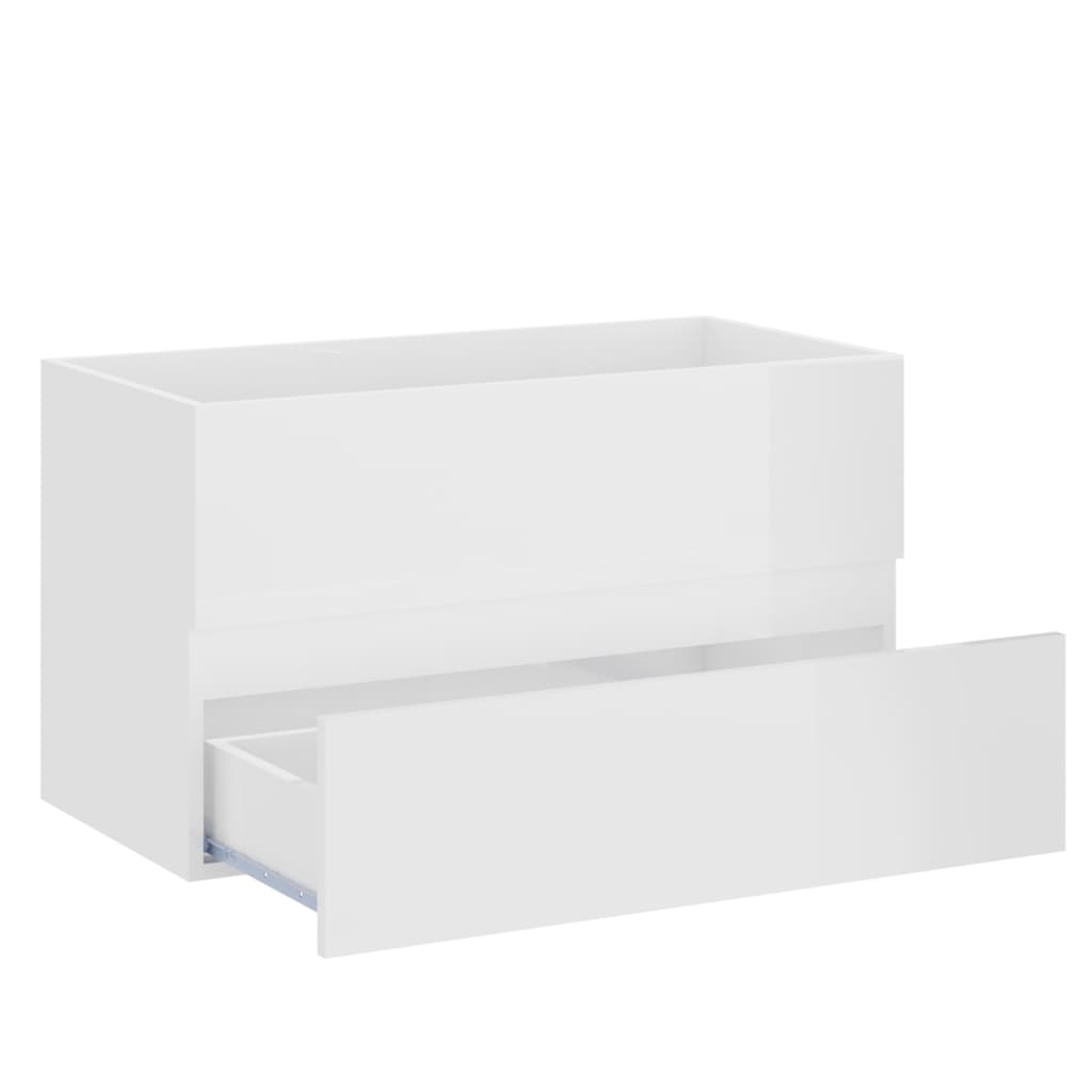 2 Piece Bathroom Furniture Set High Gloss White Engineered Wood - Newstart Furniture