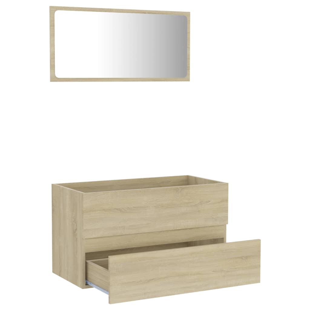 2 Piece Bathroom Furniture Set Sonoma Oak Engineered Wood - Newstart Furniture