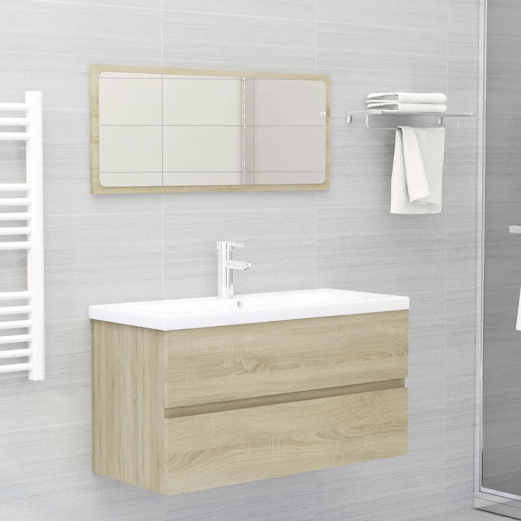 2 Piece Bathroom Furniture Set Sonoma Oak Engineered Wood - Newstart Furniture