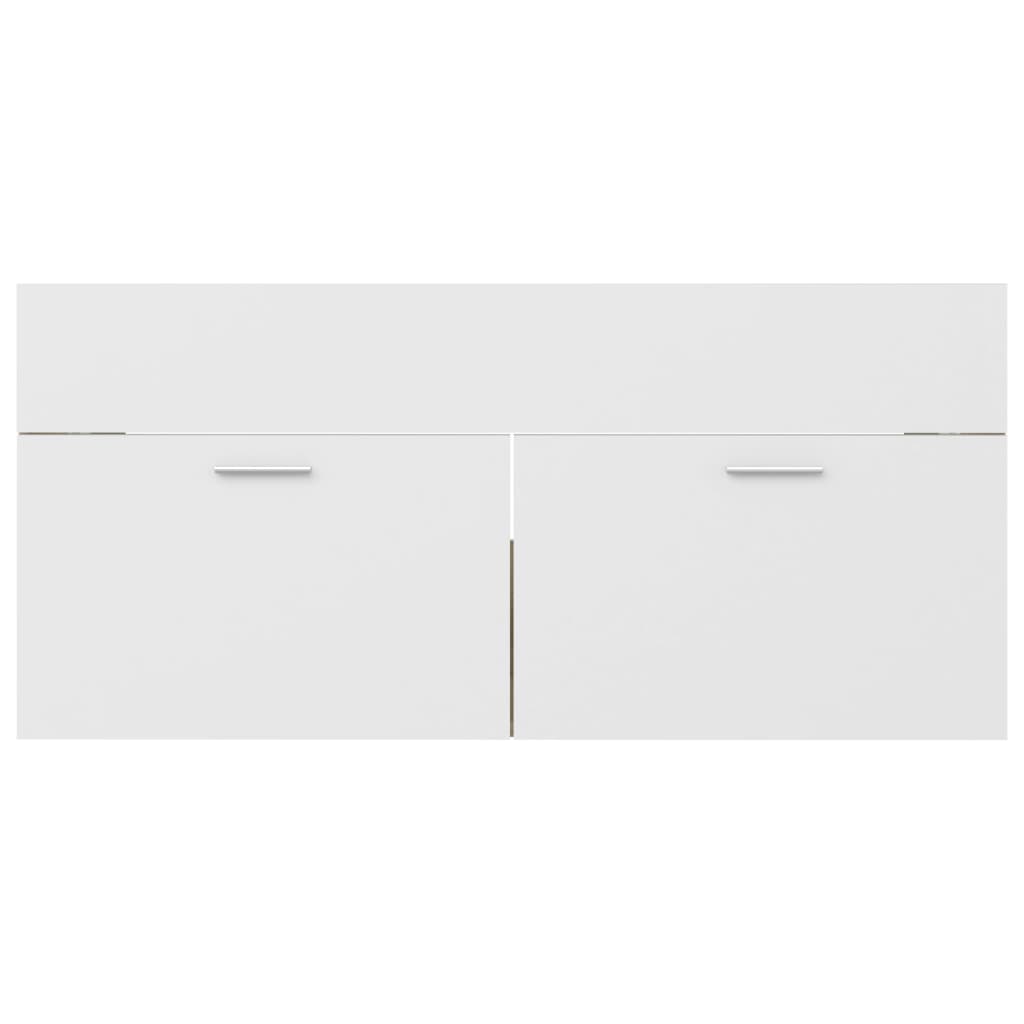 2 Piece Bathroom Furniture Set White and Sonoma Oak Engineered Wood - Newstart Furniture