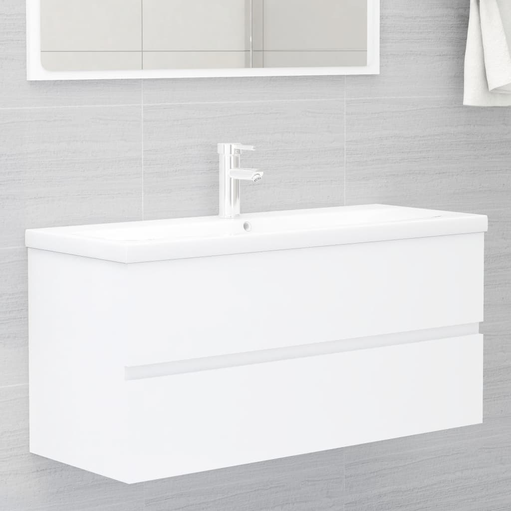 2 Piece Bathroom Furniture Set White Engineered Wood - Newstart Furniture