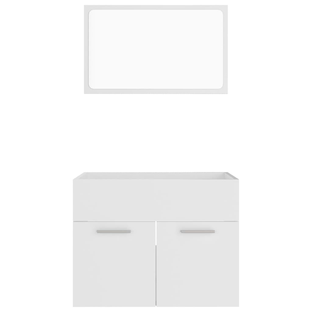 2 Piece Bathroom Furniture Set White Engineered Wood - Newstart Furniture