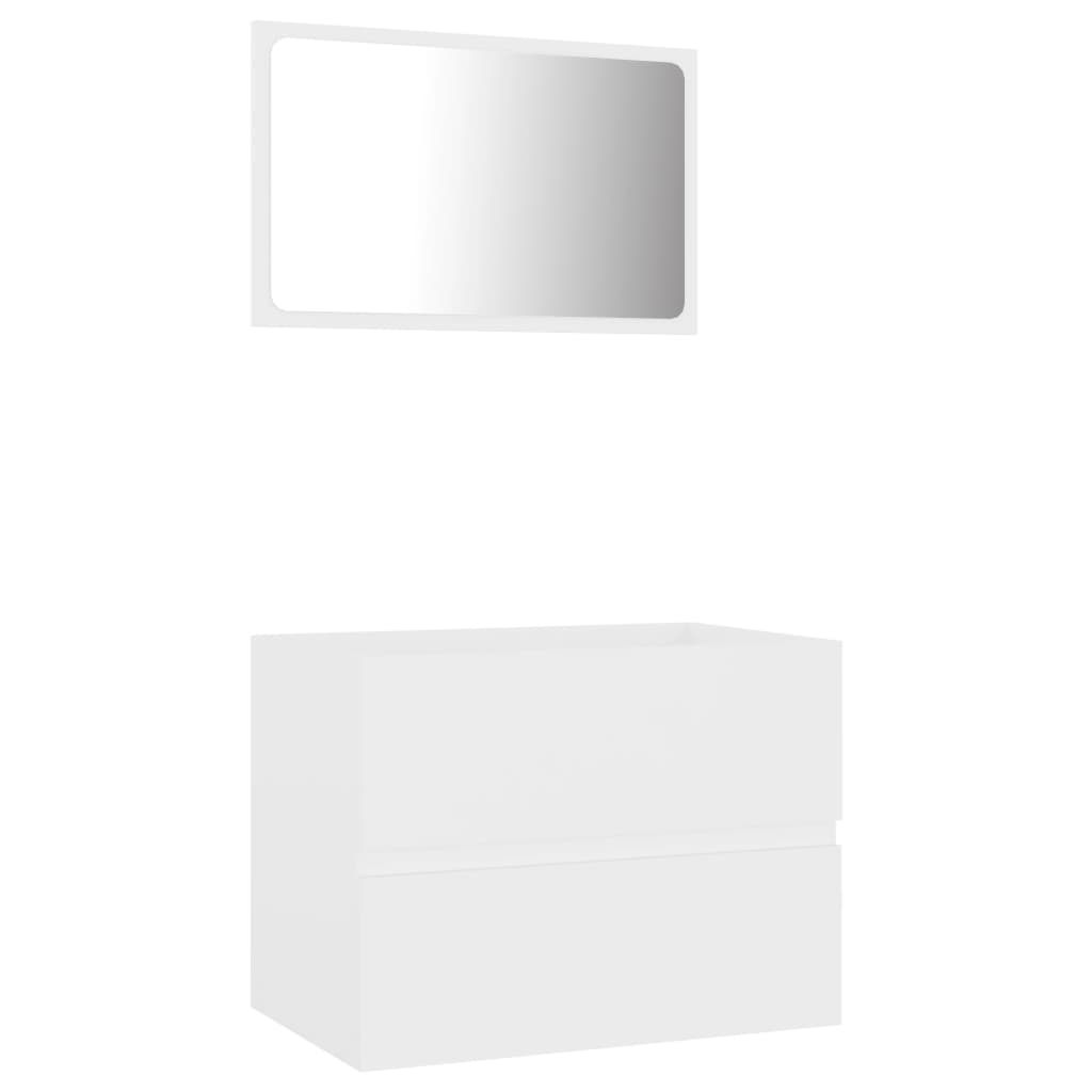 2 Piece Bathroom Furniture Set White Engineered Wood - Newstart Furniture