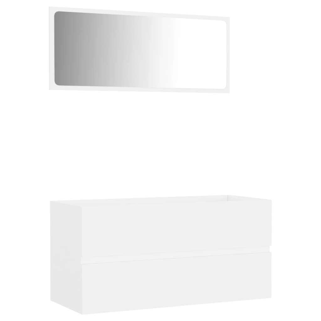 2 Piece Bathroom Furniture Set White Engineered Wood - Newstart Furniture