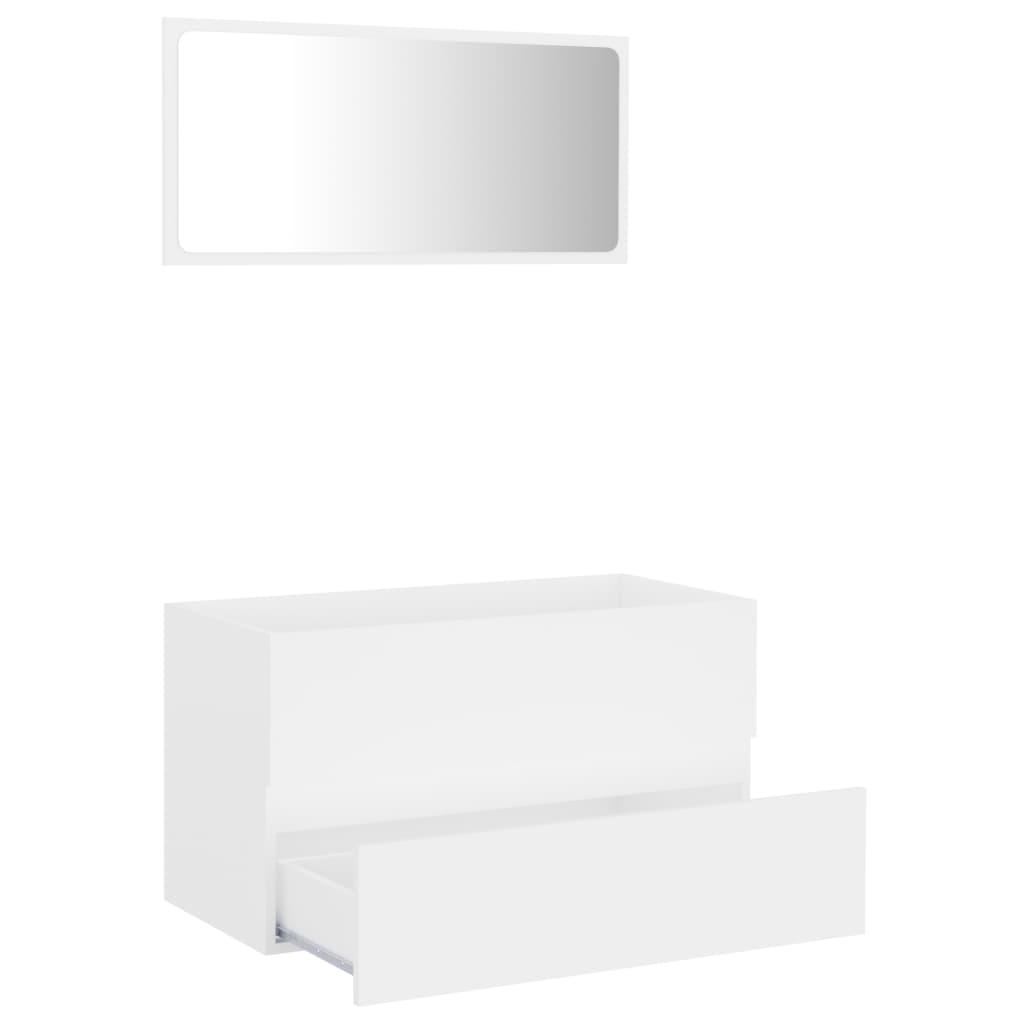 2 Piece Bathroom Furniture Set White Engineered Wood - Newstart Furniture