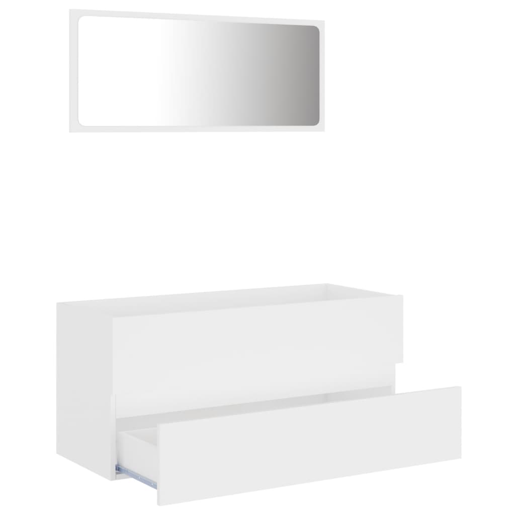 2 Piece Bathroom Furniture Set White Engineered Wood - Newstart Furniture