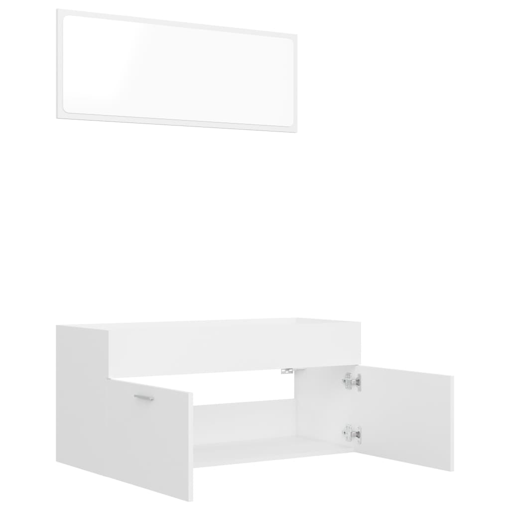 2 Piece Bathroom Furniture Set White Engineered Wood - Newstart Furniture