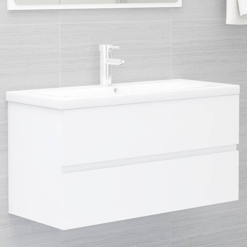 2 Piece Bathroom Furniture Set White Engineered Wood - Newstart Furniture