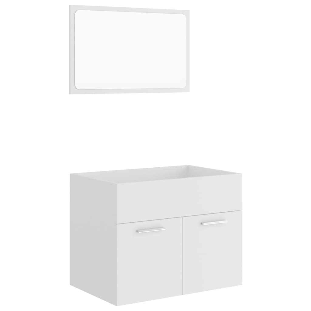 2 Piece Bathroom Furniture Set White Engineered Wood - Newstart Furniture