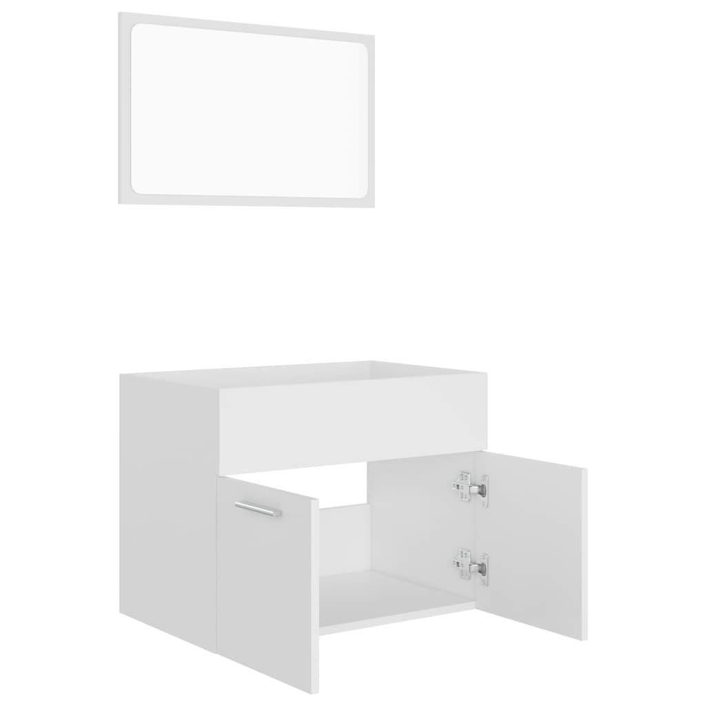 2 Piece Bathroom Furniture Set White Engineered Wood - Newstart Furniture