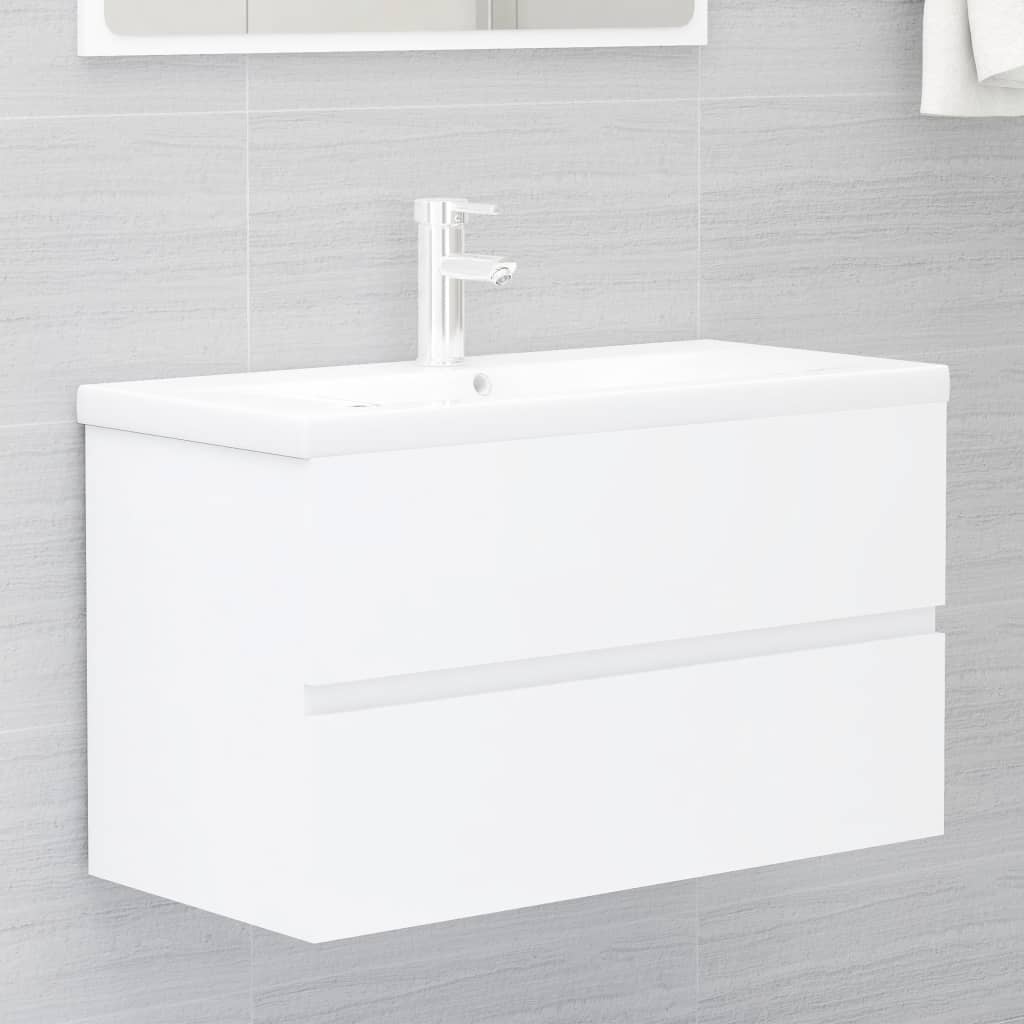 2 Piece Bathroom Furniture Set White Engineered Wood - Newstart Furniture
