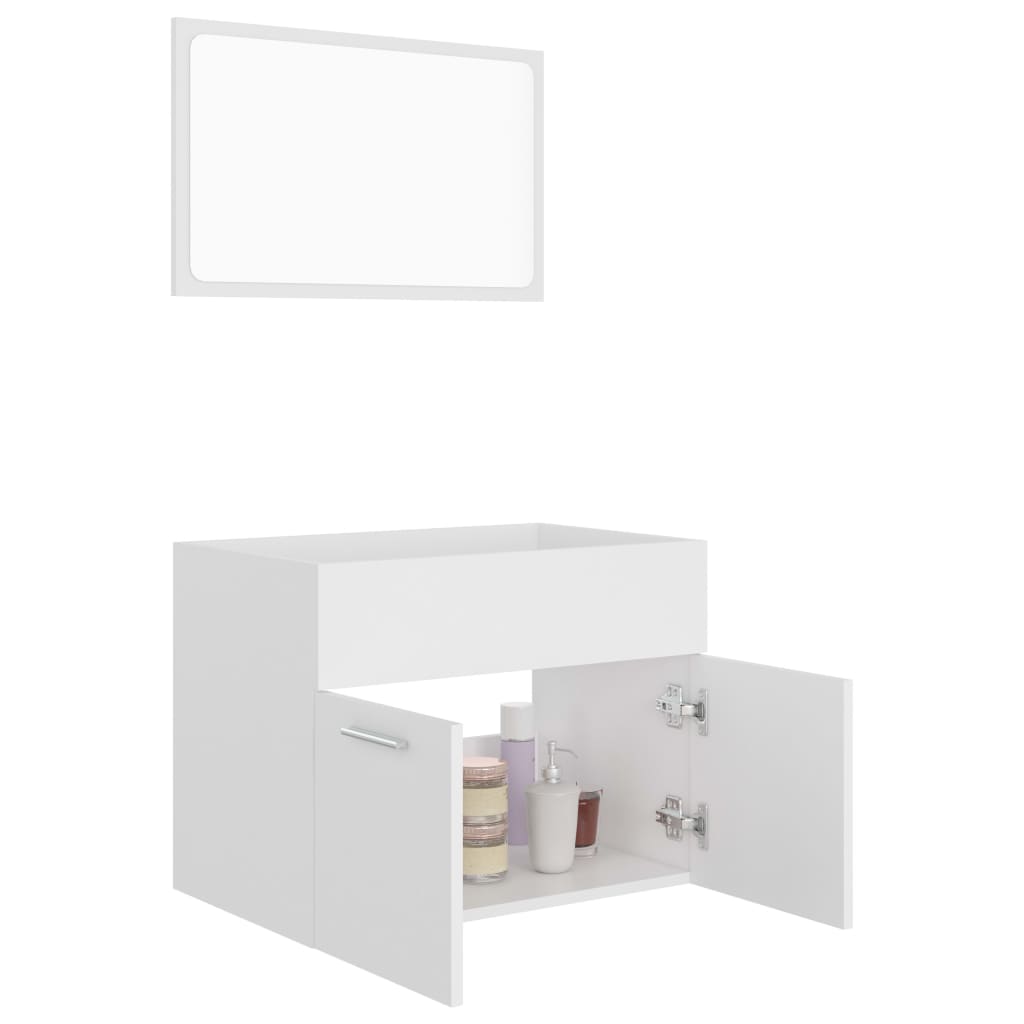 2 Piece Bathroom Furniture Set White Engineered Wood - Newstart Furniture