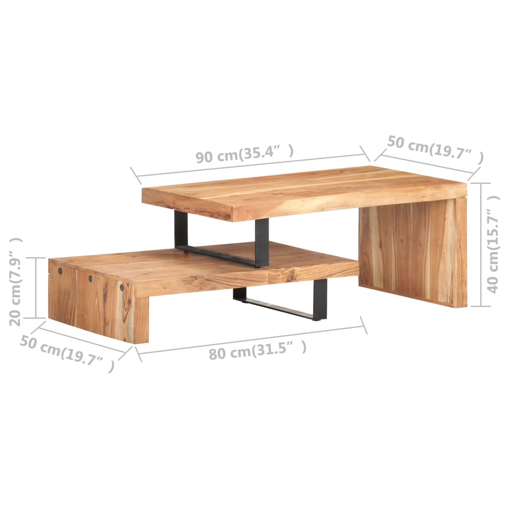 2 Piece Coffee Table Set Solid Acacia Wood - Newstart Furniture