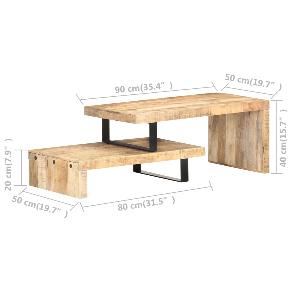 2 Piece Coffee Table Set Solid Mango Wood - Newstart Furniture