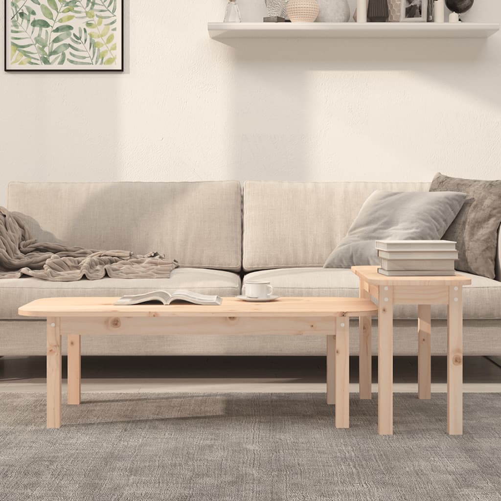 2 Piece Coffee Table Set Solid Wood Pine - Newstart Furniture